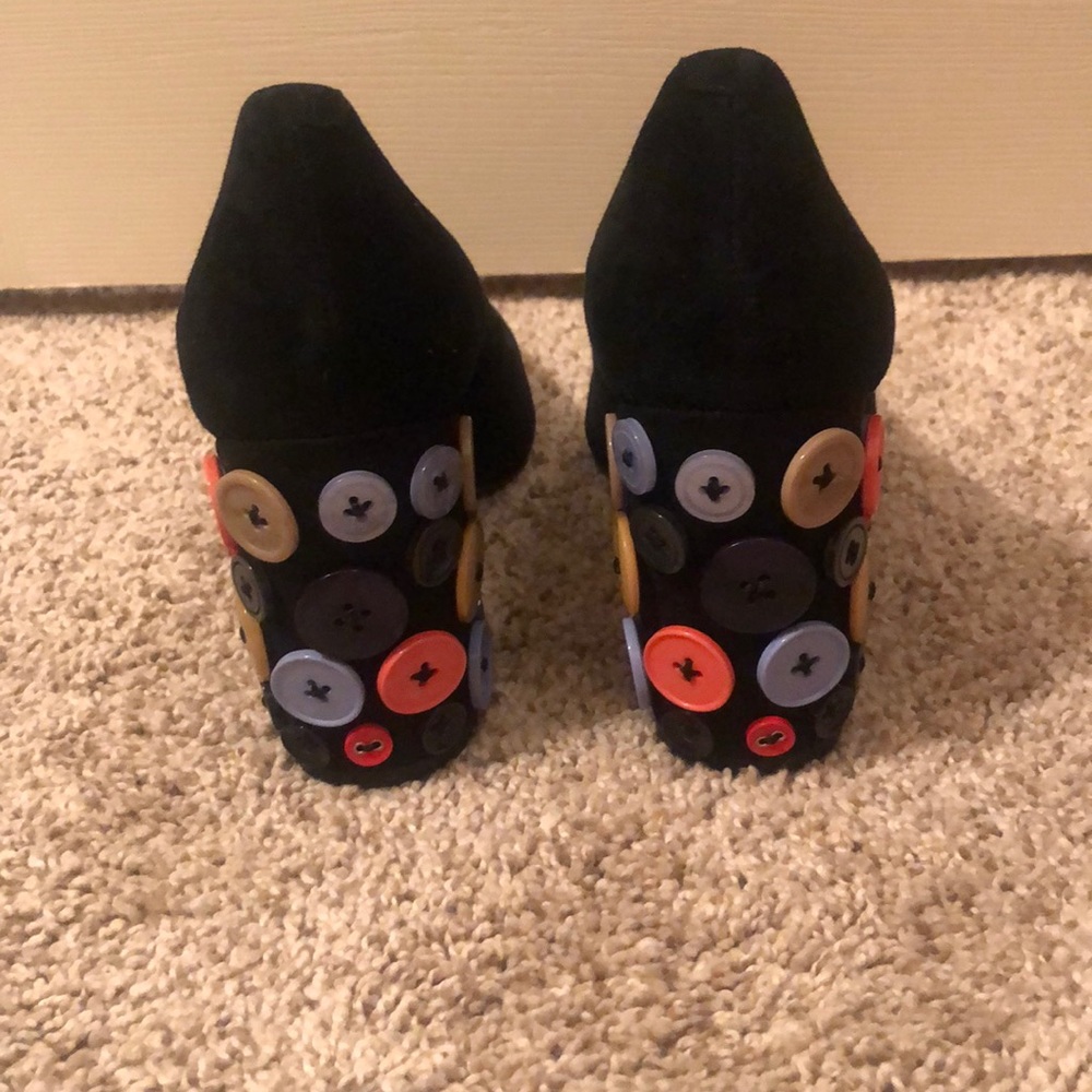 Katy Perry Black Suede Button Heels - image 3
